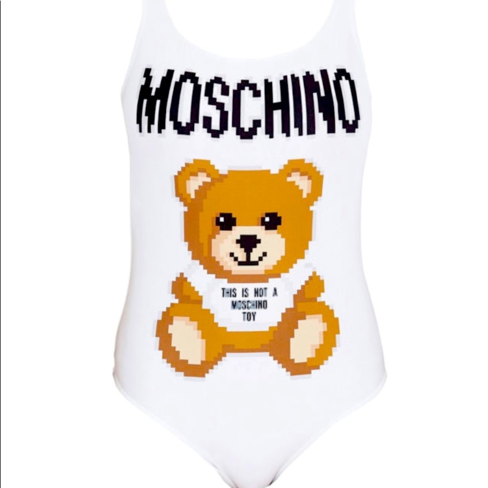 Moschino Teddy Bear 🧸 Pixel Print One-Piece Swimsuit